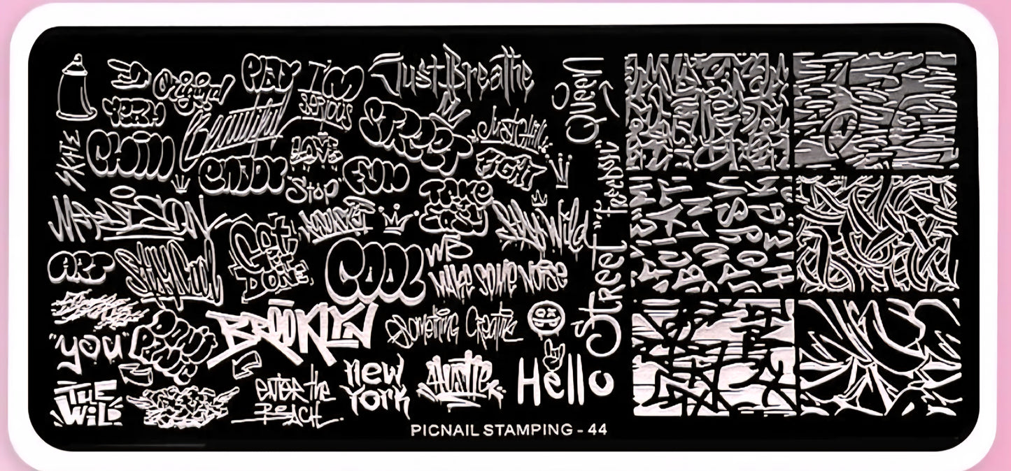 Picnail stamping #44 - Graffiti