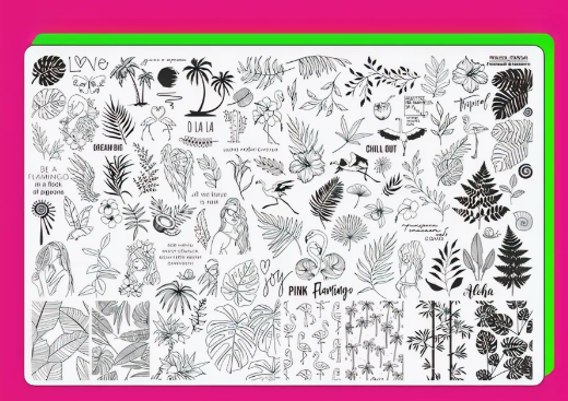 Meduzza Stamping Plate #004 – Pink flamingo