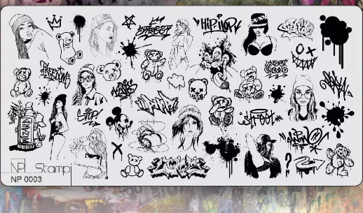 Nartist Graffiti Style Stamping Plate